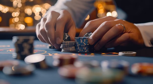 our zonelucky Live Baccarat dealer table and card layout